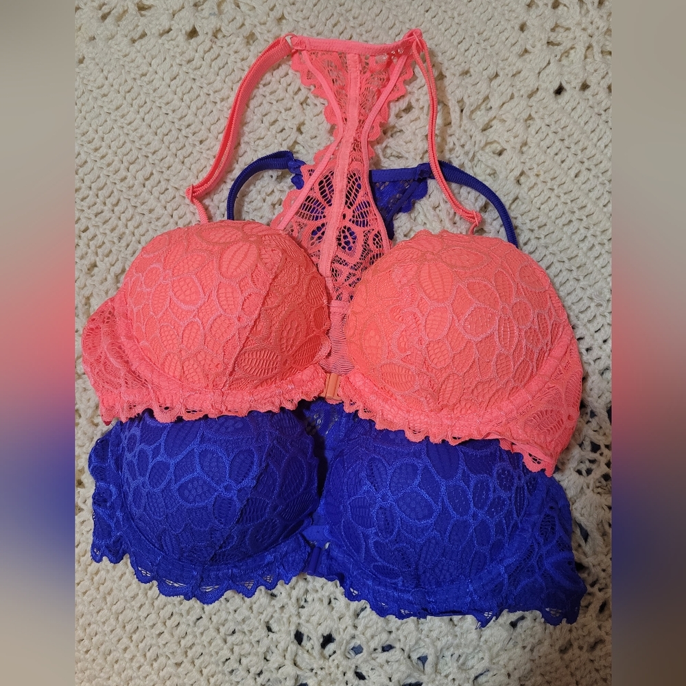 2 PINK Victoria's Secret DateNight Bras 34B
